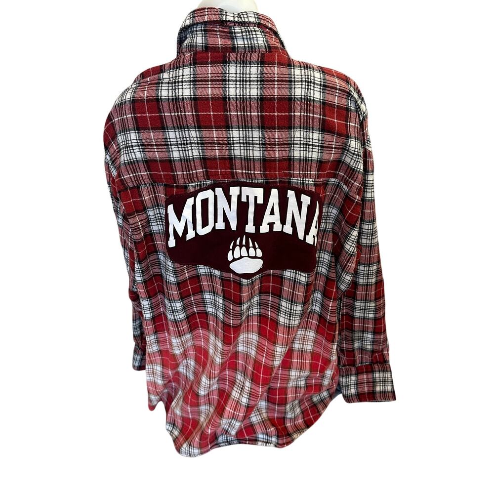 University of Montana Grizzlies Plaid Flannel Shirt XL Oversize Griz Football UM